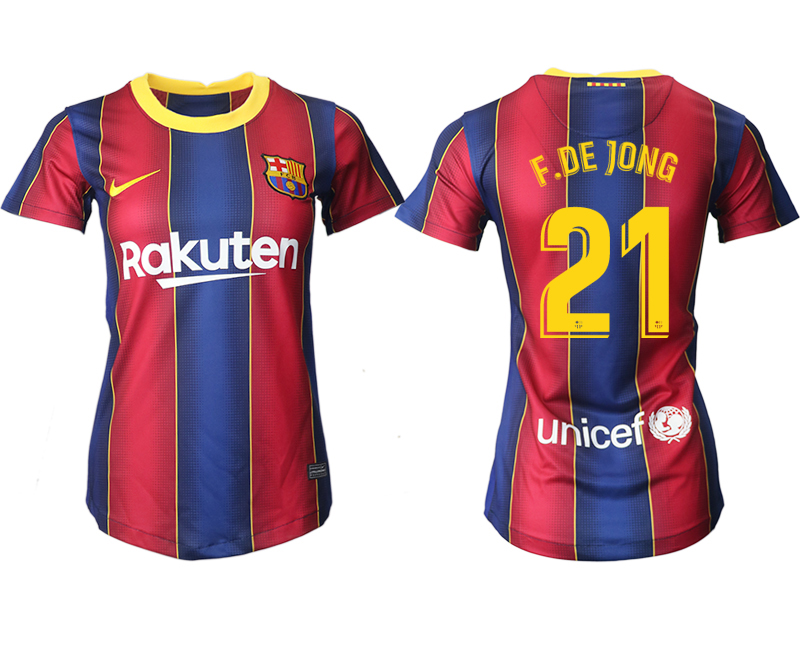 Women 2020-2021 Barcelona home aaa version #21 red Soccer Jerseys->customized soccer jersey->Custom Jersey